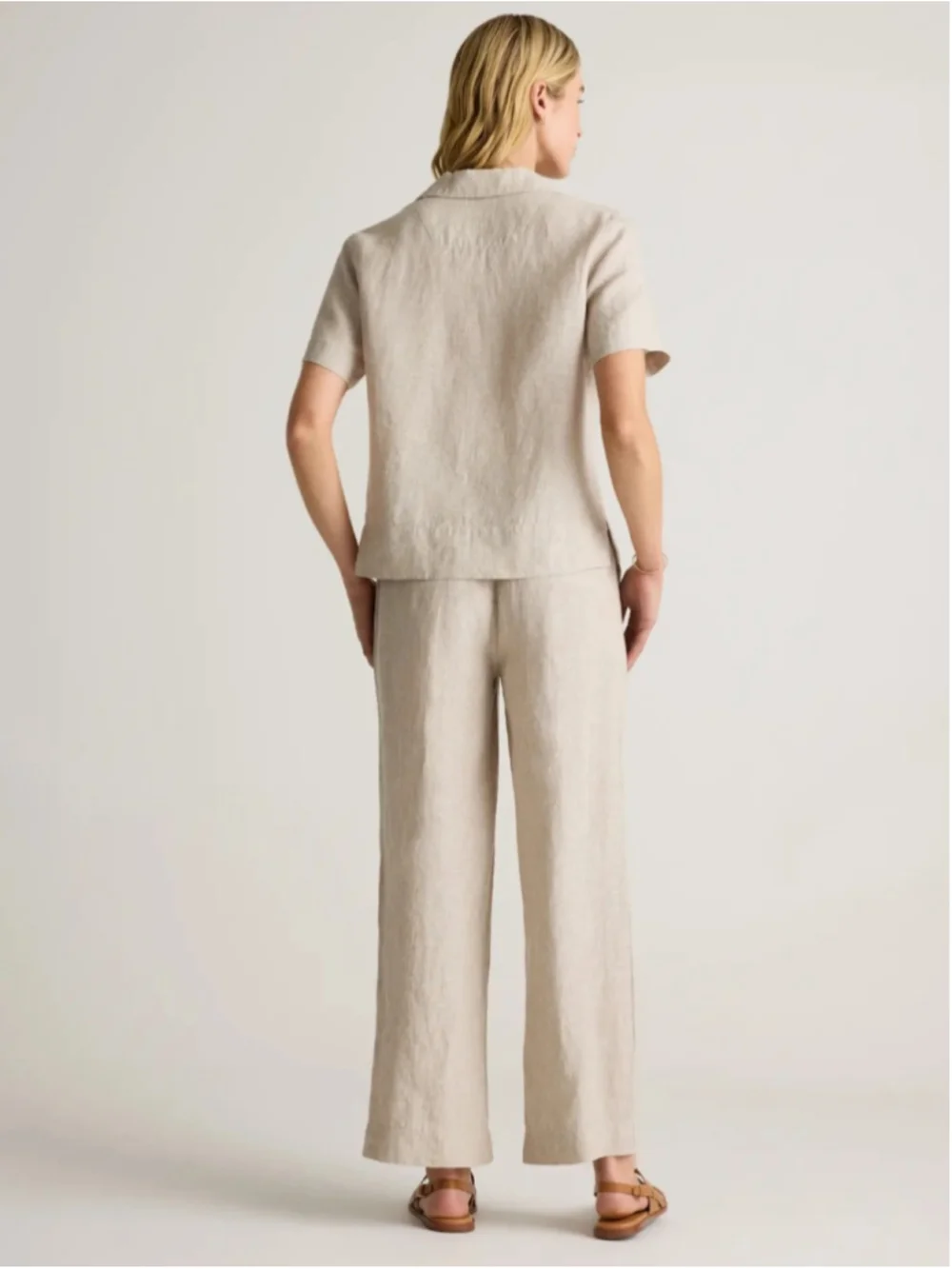 Quince Natural Wide-Leg Linen Pants
